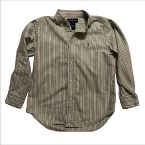 Ralph Lauren Green Striped Casual Long Sleeve Button Down 6